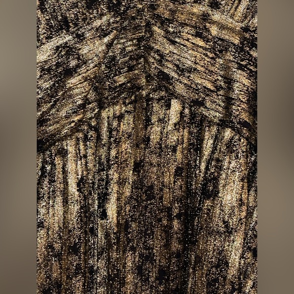 Zara Metallic Gold and Black Fabric - Picture 3 of 4